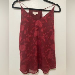 Loft Outlet Red Floral Blouse Size Small